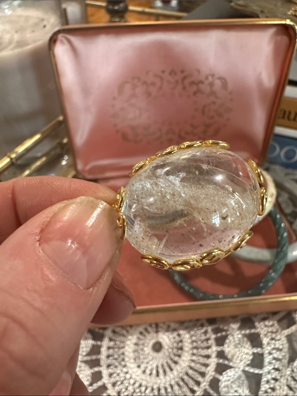 Crystal Quartz Natural Pendant Pool of Light Natural Stone - Picture 7 of 9
